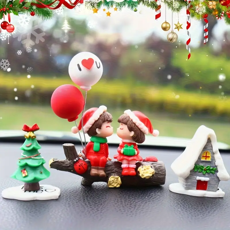 Kids Outdoor Swing Set - 1-10Pairs Christmas Micro Landscape Accessories Cute