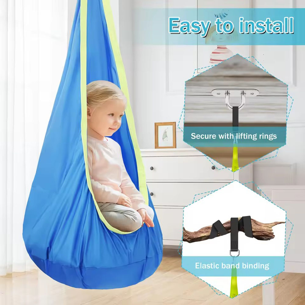 Kids Pod Swing Seat Nylon Hang - Kids Outdoor Swing Set recension och pris