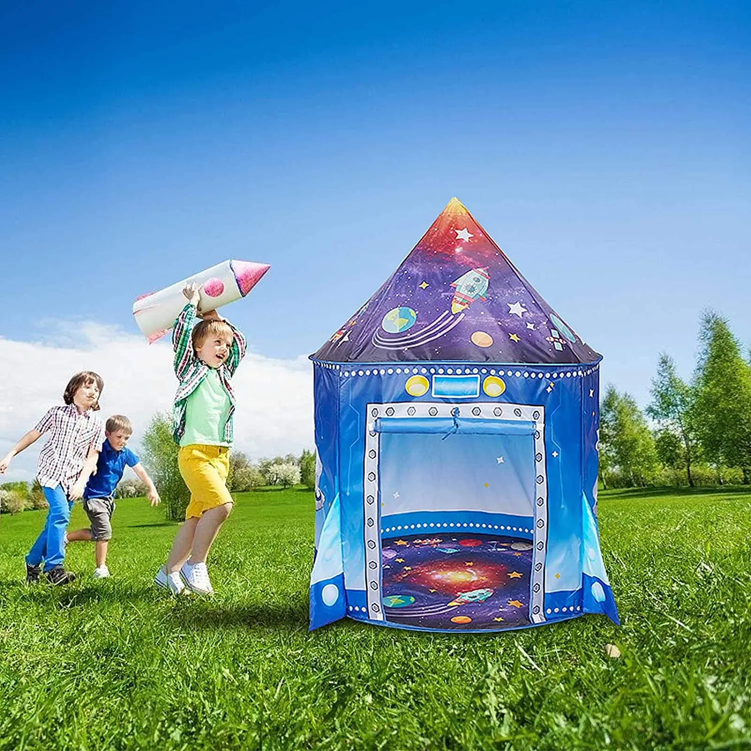 Rocket Ship Kids Tent Pop Up P - Outdoor Tent Playhouse recension och pris