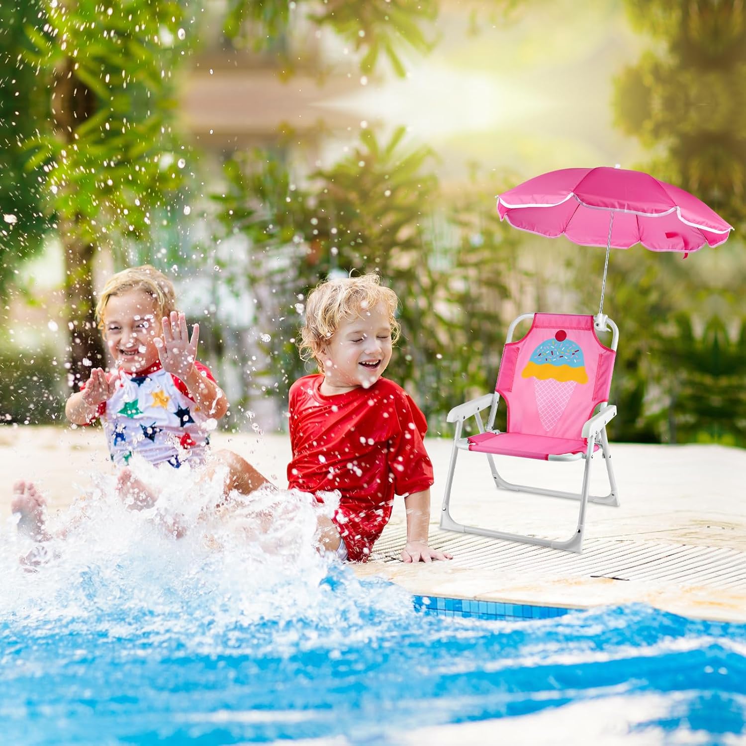 1 Set Folding Beach Chair with - Kids Outdoor Lawn Chair recension och pris
