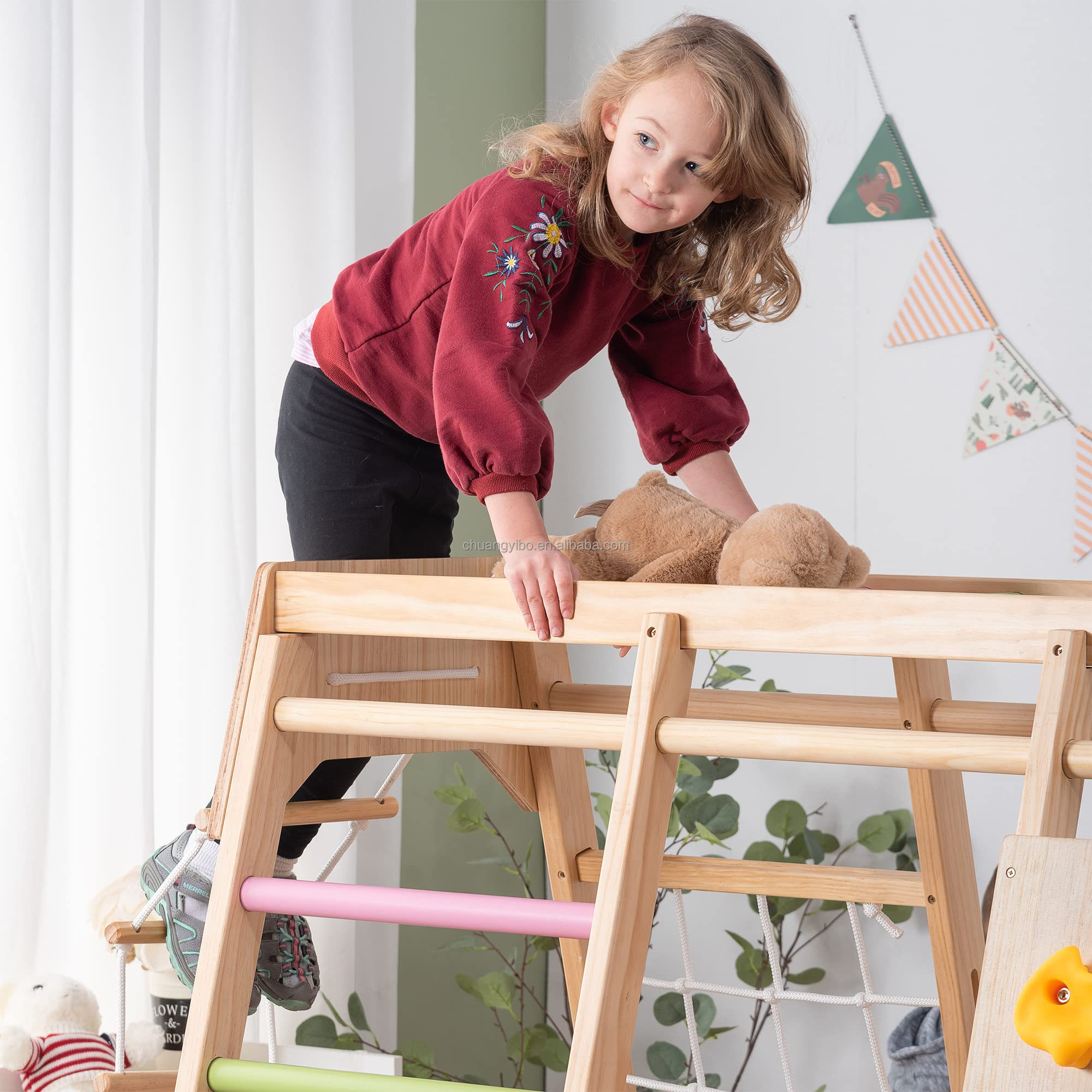 Climbing Walls Amusement Park  - Kids Outdoor Swing Set recension och pris