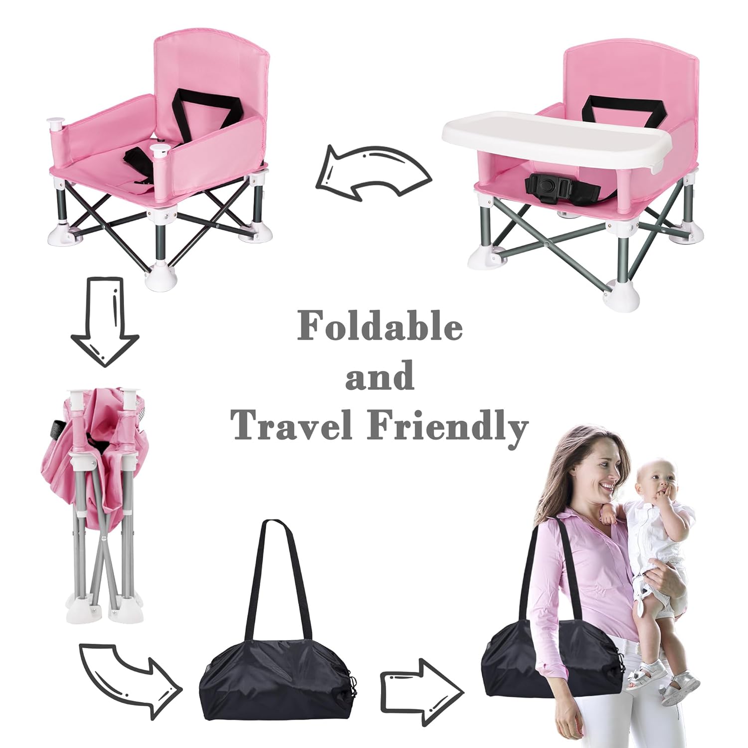 Portable Baby Seat Travel Comp - Kids Outdoor Lawn Chair recension och pris