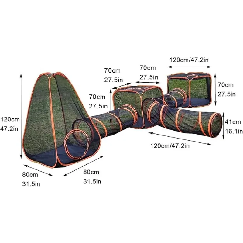 6-in-1 Tent Cat Enclosures wit - Outdoor Tent Playhouse recension och pris