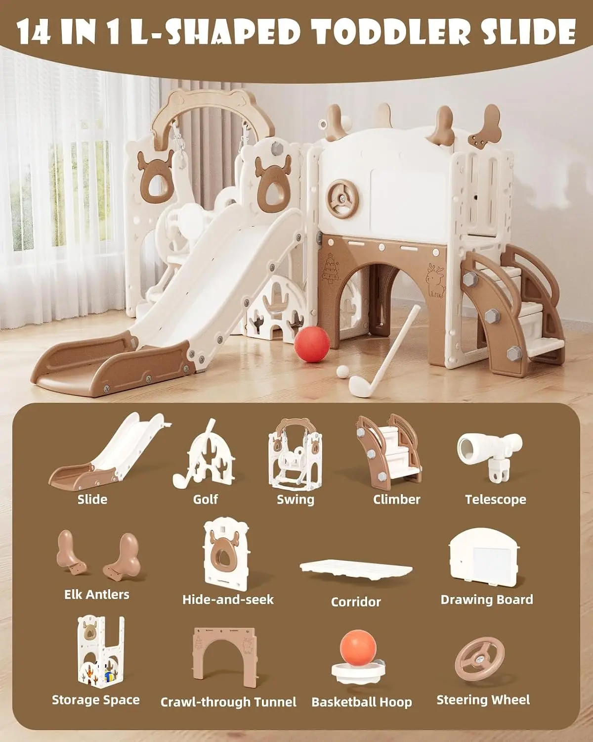 13-in-1 Toddler Slide and Swin - Kids Outdoor Swing Set recension och pris